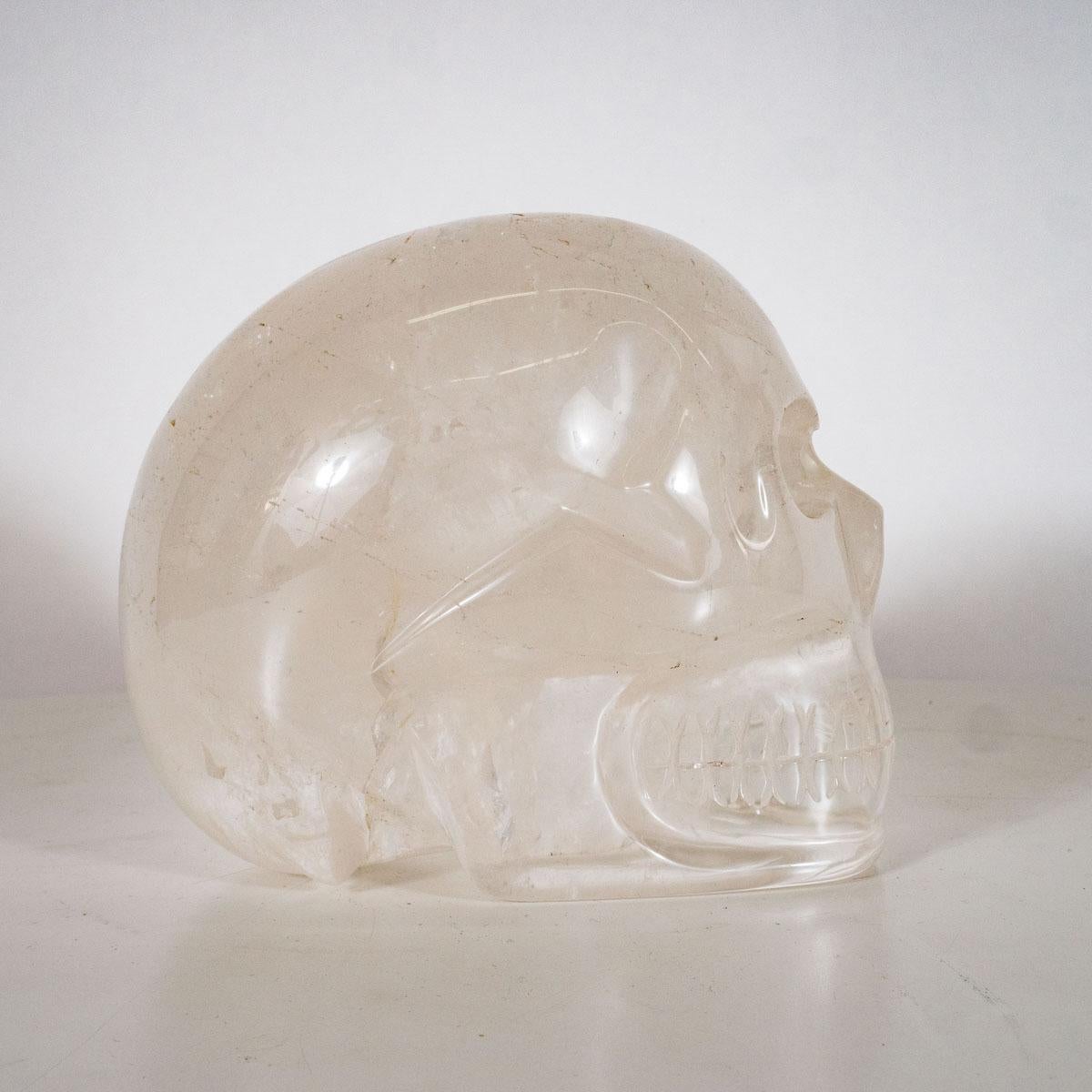 Brazilian Rock Crystal Skull Sculpture For Sale