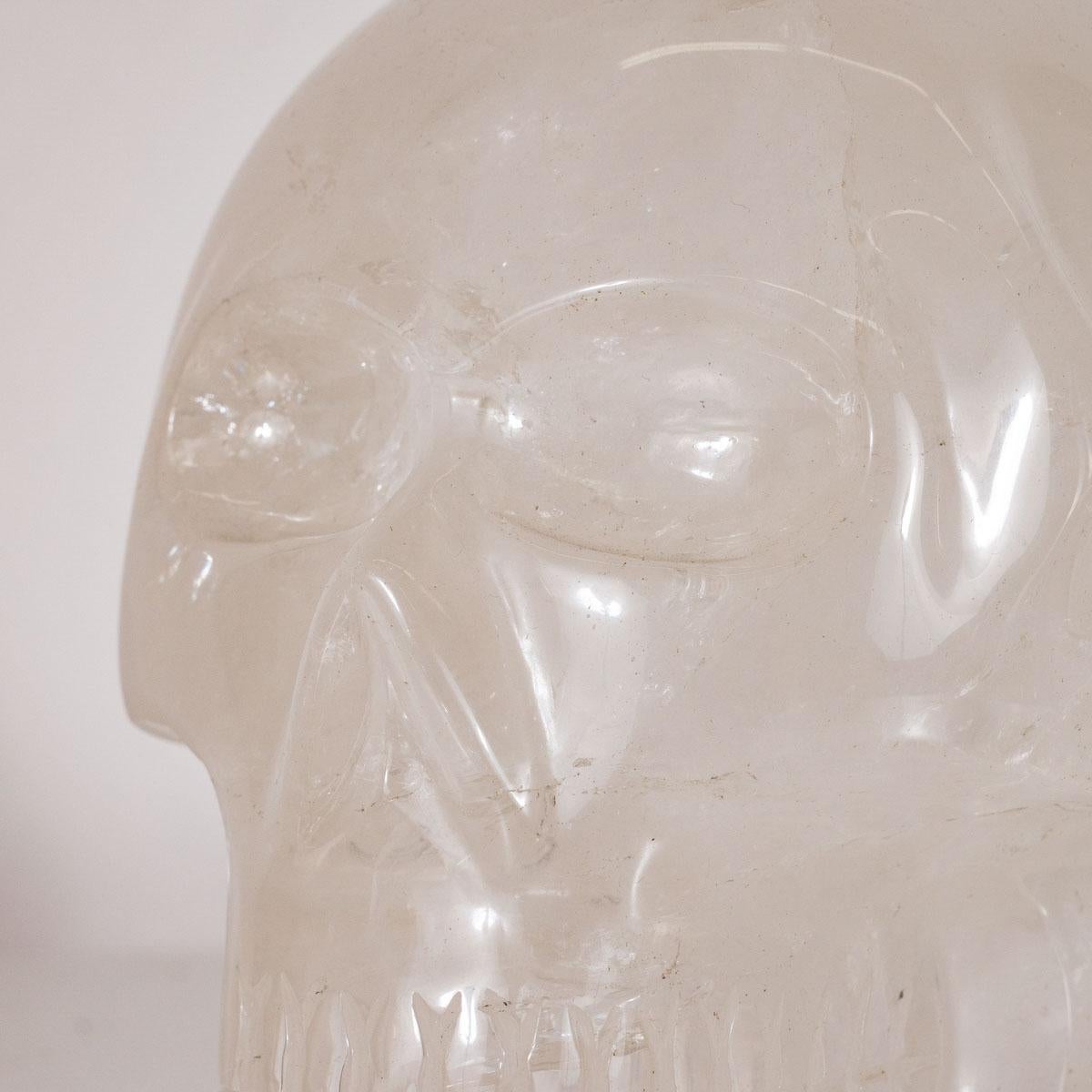 Late 20th Century Rock Crystal Skull Sculpture For Sale