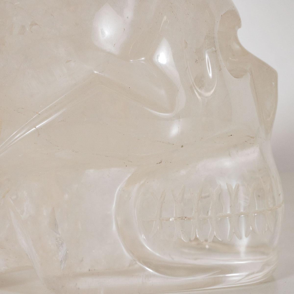 Rock Crystal Skull Sculpture For Sale 3