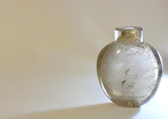 Rock Crystal Snuff Bottle w Agate Lid