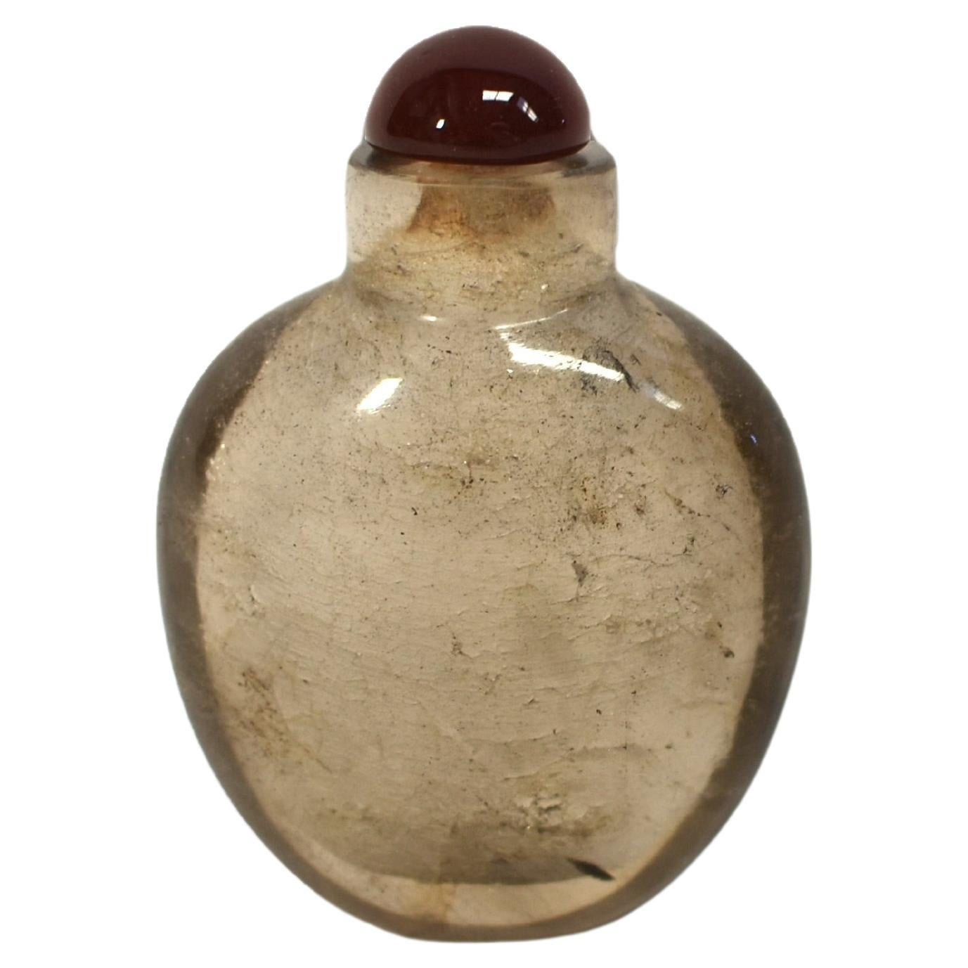 Tabatière en cristal de roche avec couvercle en agate en vente