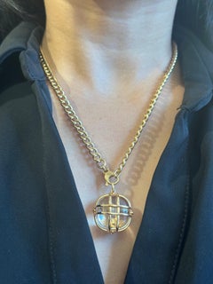 Rock Crystal Square Tumbled Cage Pendant