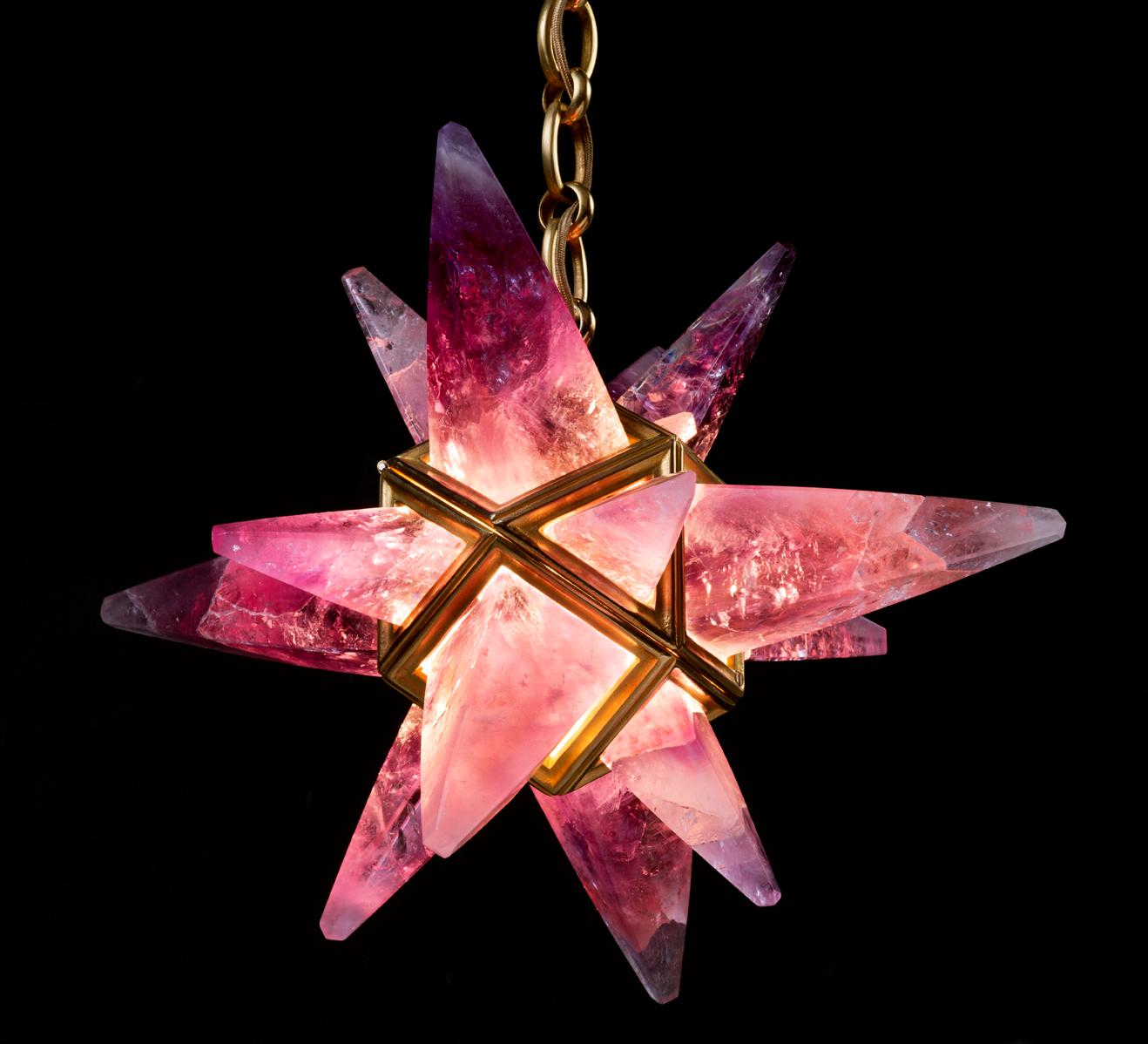 Rock Crystal Star II Lighting By Alexandre Vossion For Sale 3