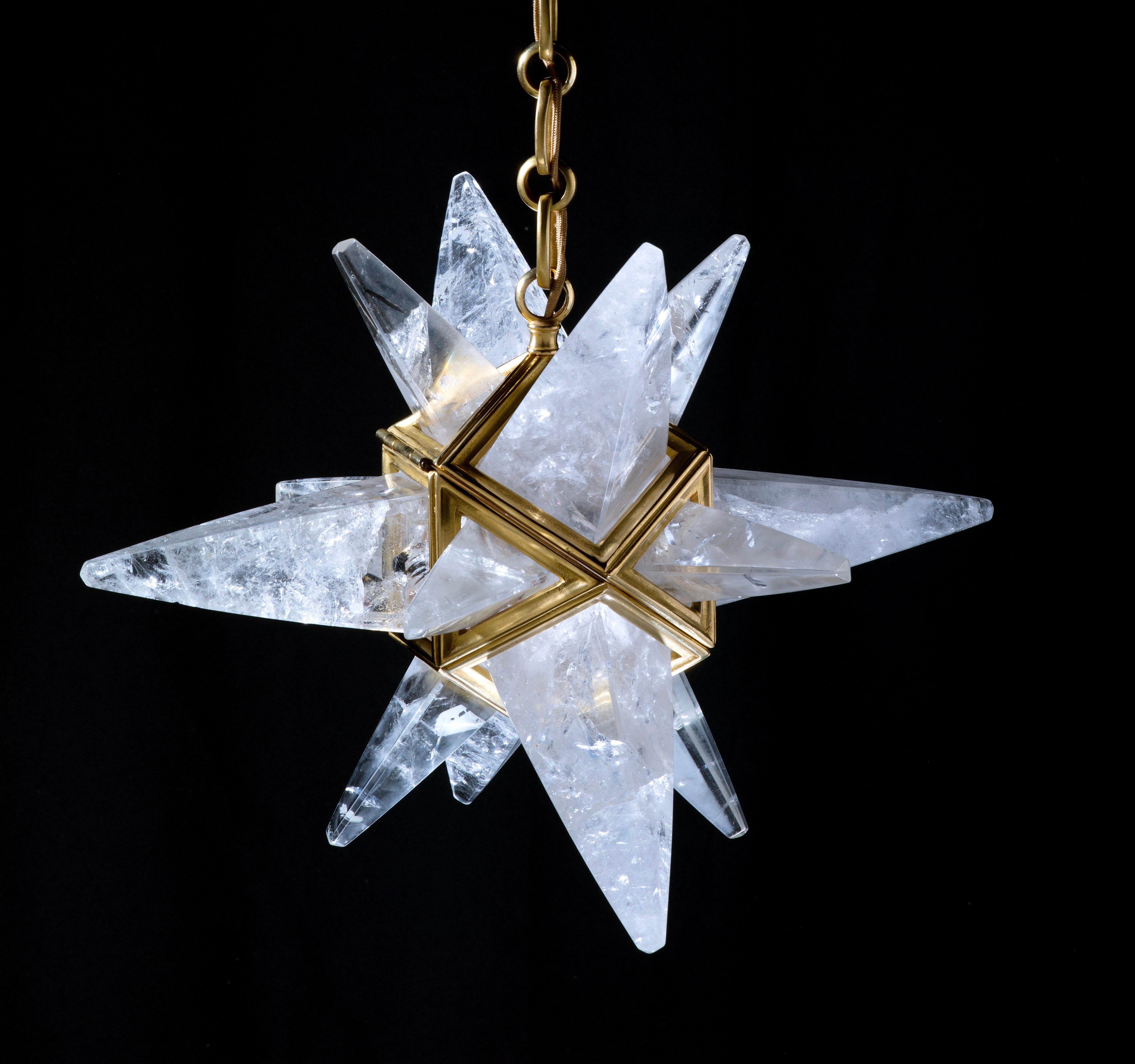 Rock Crystal Star II Lighting By Alexandre Vossion For Sale 5