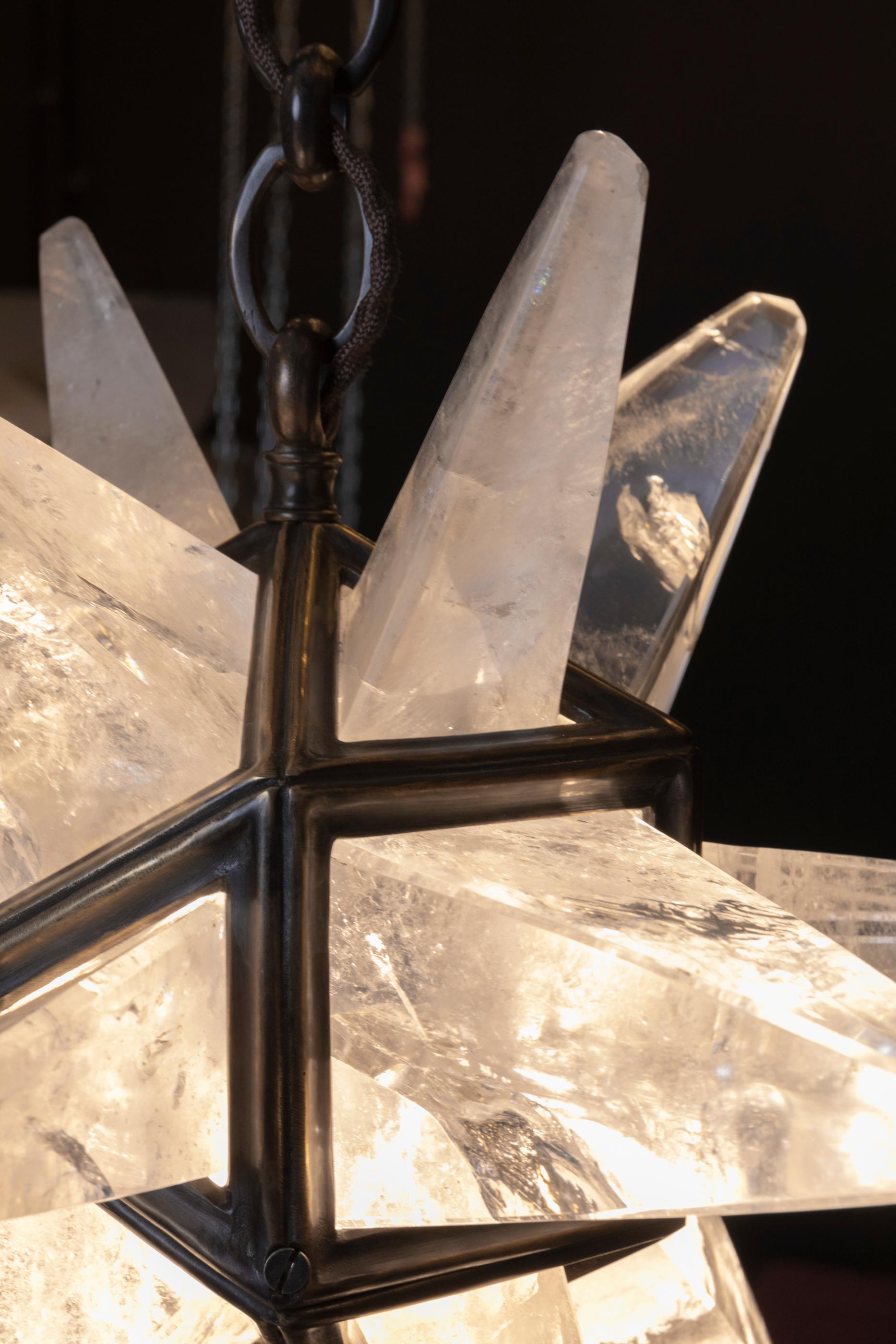 Rock Crystal Star II Lighting By Alexandre Vossion In New Condition For Sale In SAINT-OUEN, FR