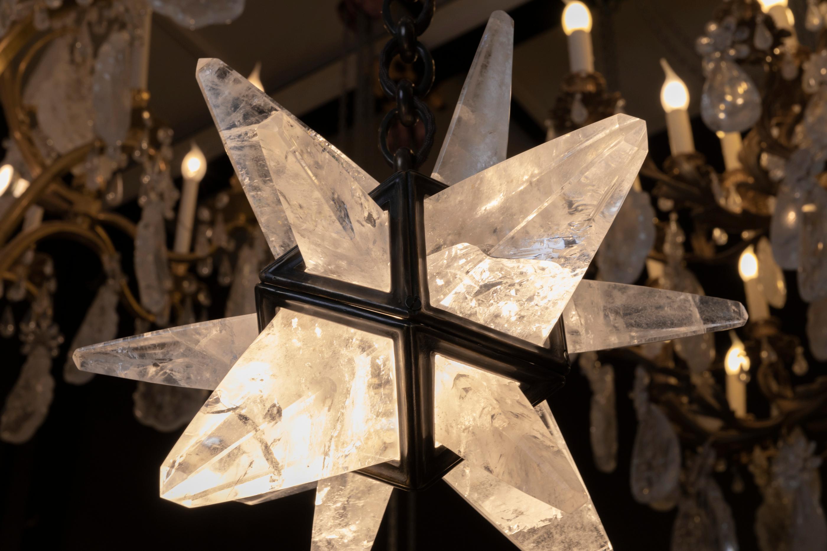 Contemporary Rock Crystal Star II Lighting By Alexandre Vossion For Sale