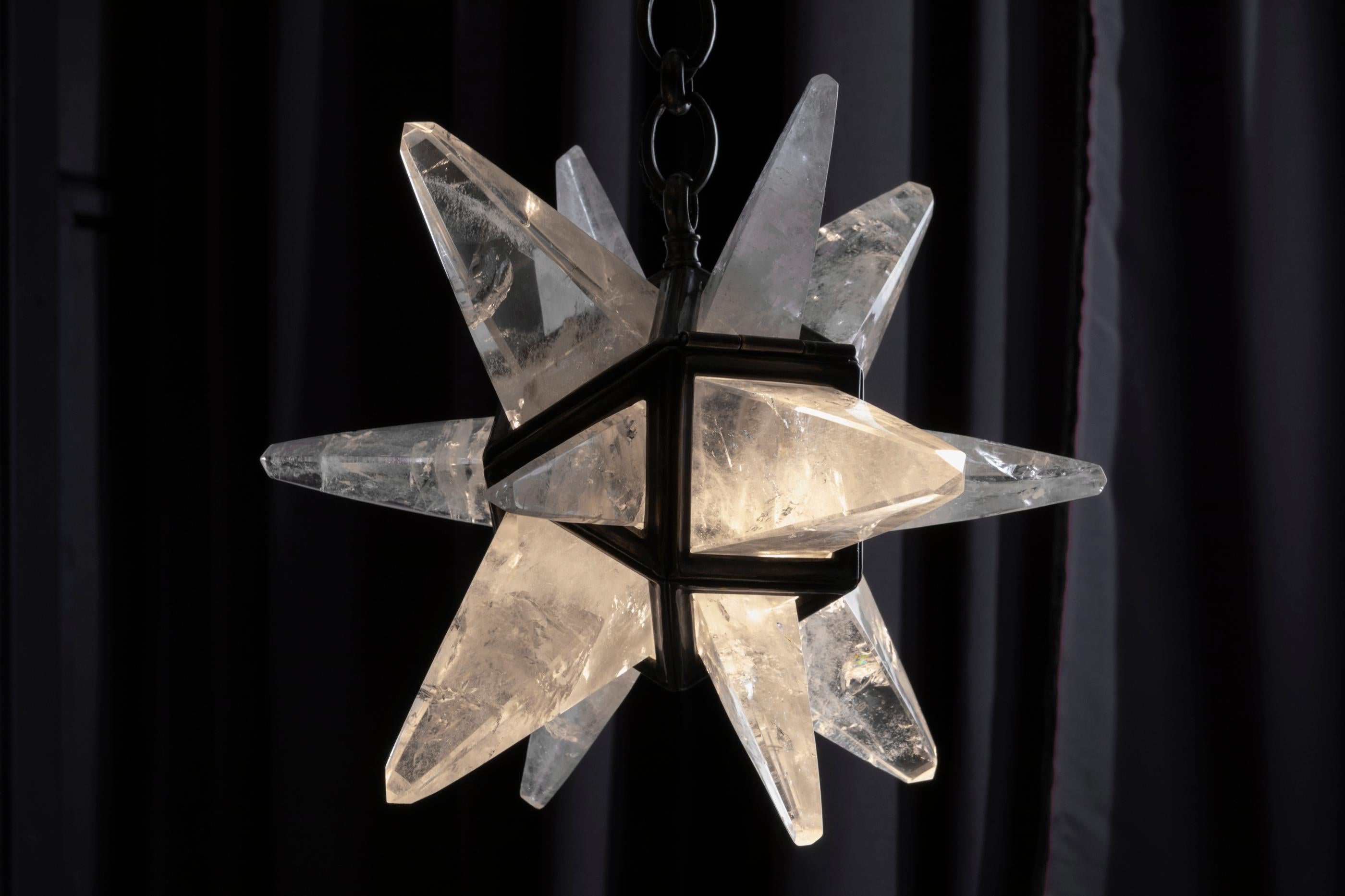 Rock Crystal Star II Lighting By Alexandre Vossion For Sale 1