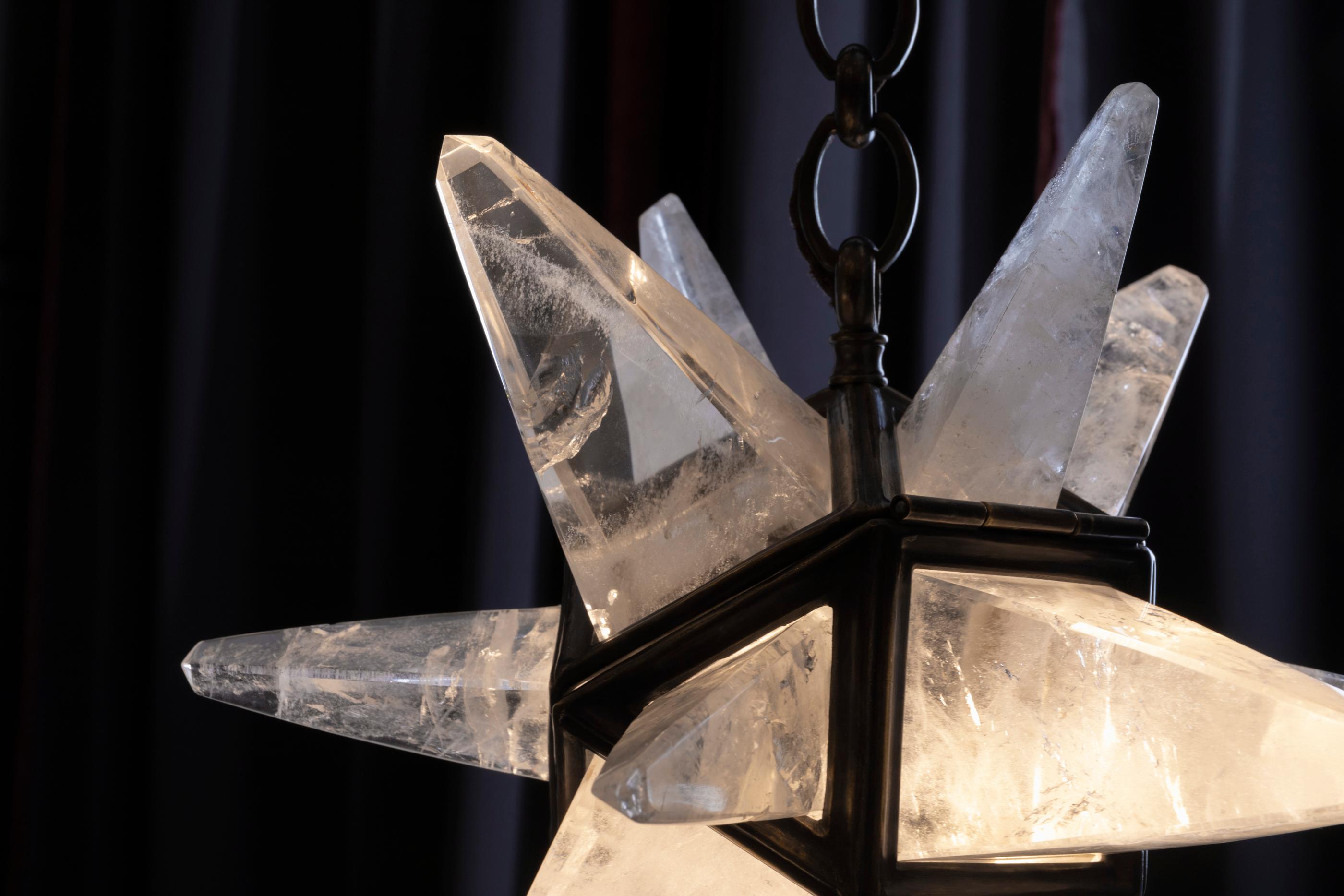 Rock Crystal Star II Lighting By Alexandre Vossion For Sale 2