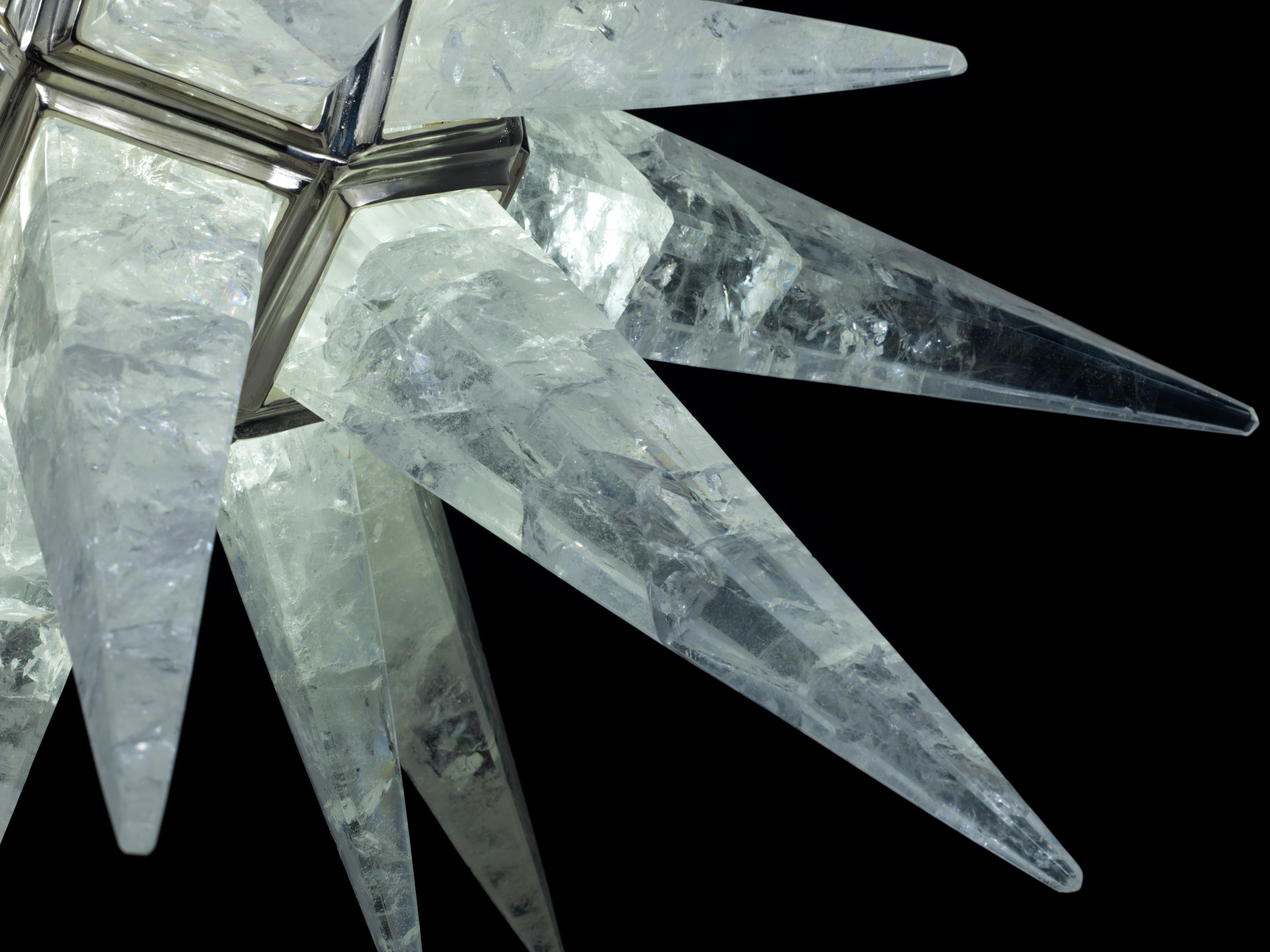 Rock Crystal Stars Lightings by Alexandre Vossion In New Condition For Sale In SAINT-OUEN, FR