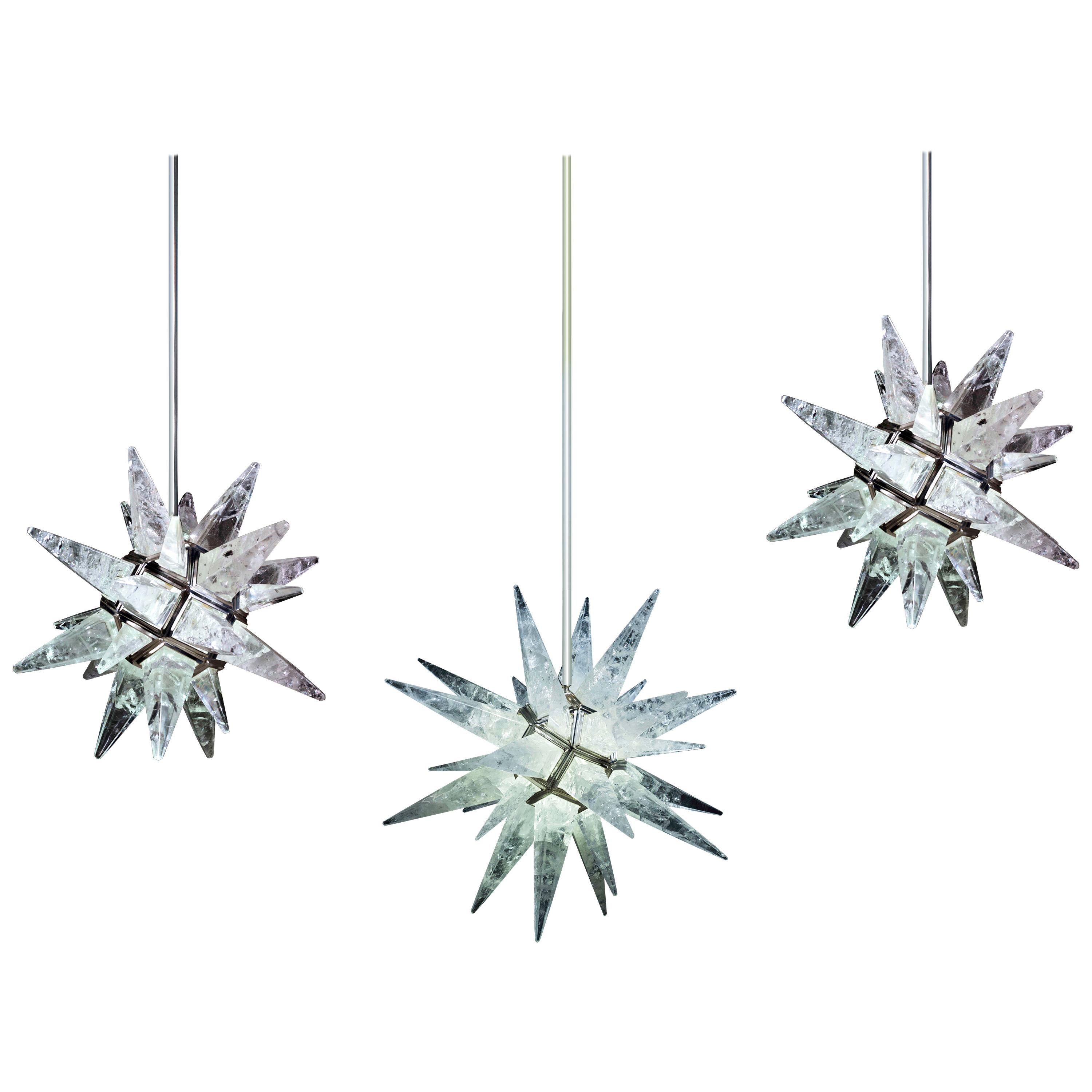 Rock Crystal Stars Lightings by Alexandre Vossion