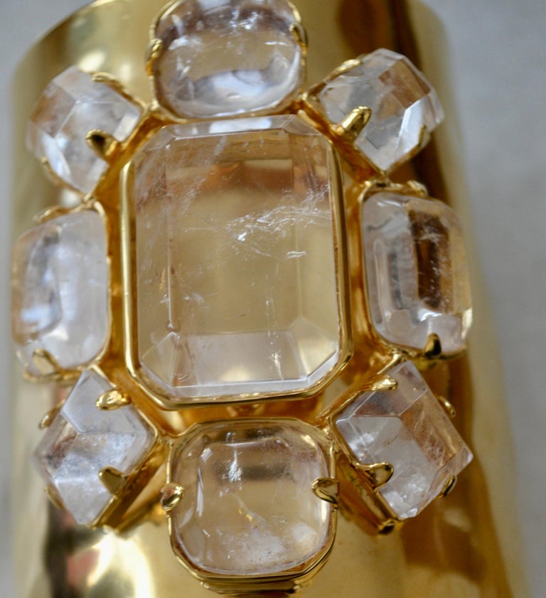 Rock Crystal Stones Cuff For Sale 1