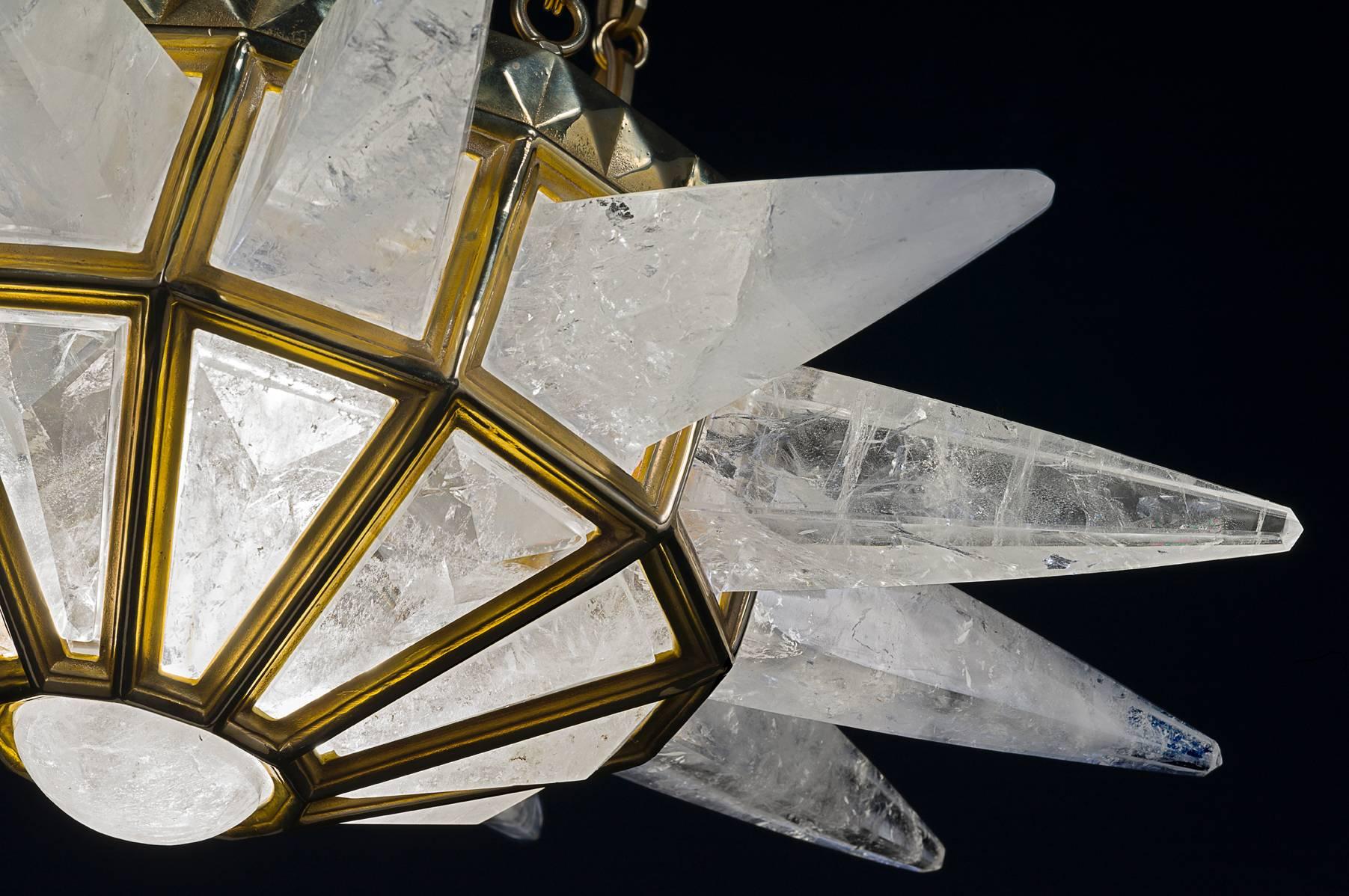 French Rock Crystal Sunshine Chandelier by Alexandre Vossion For Sale
