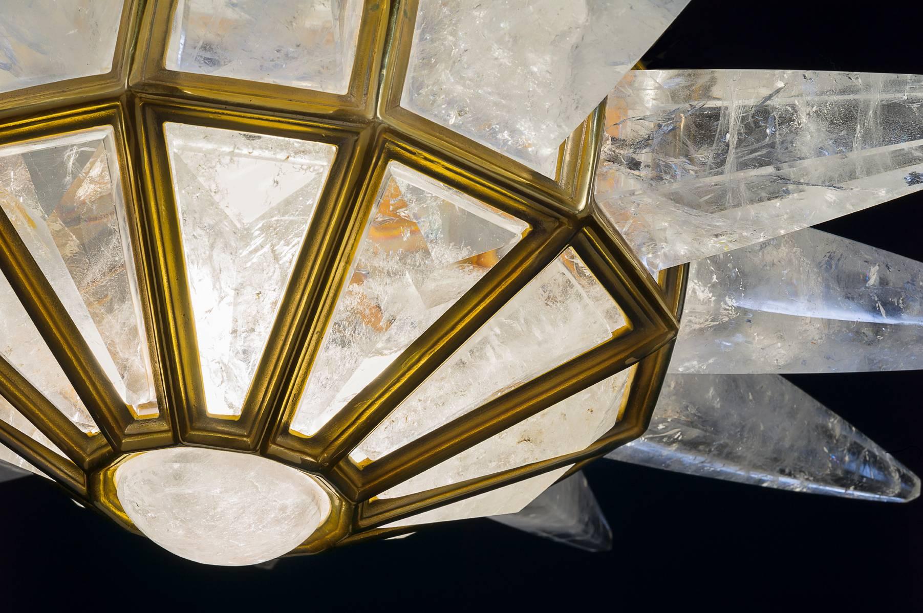 Rock Crystal Sunshine Chandelier by Alexandre Vossion In Excellent Condition For Sale In SAINT-OUEN, FR