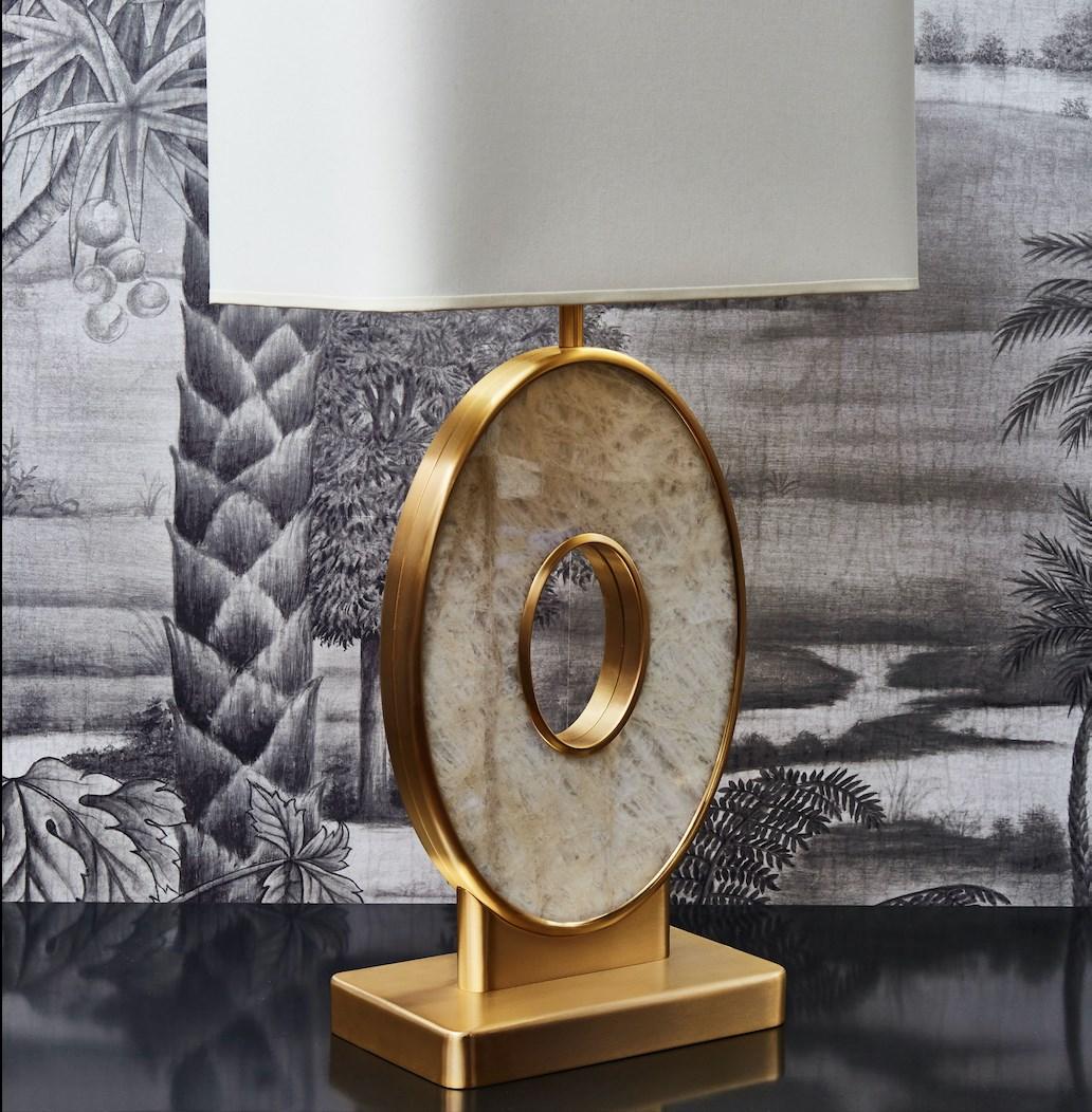 Modern Rock Crystal Table Lamp by Studio Glustin For Sale