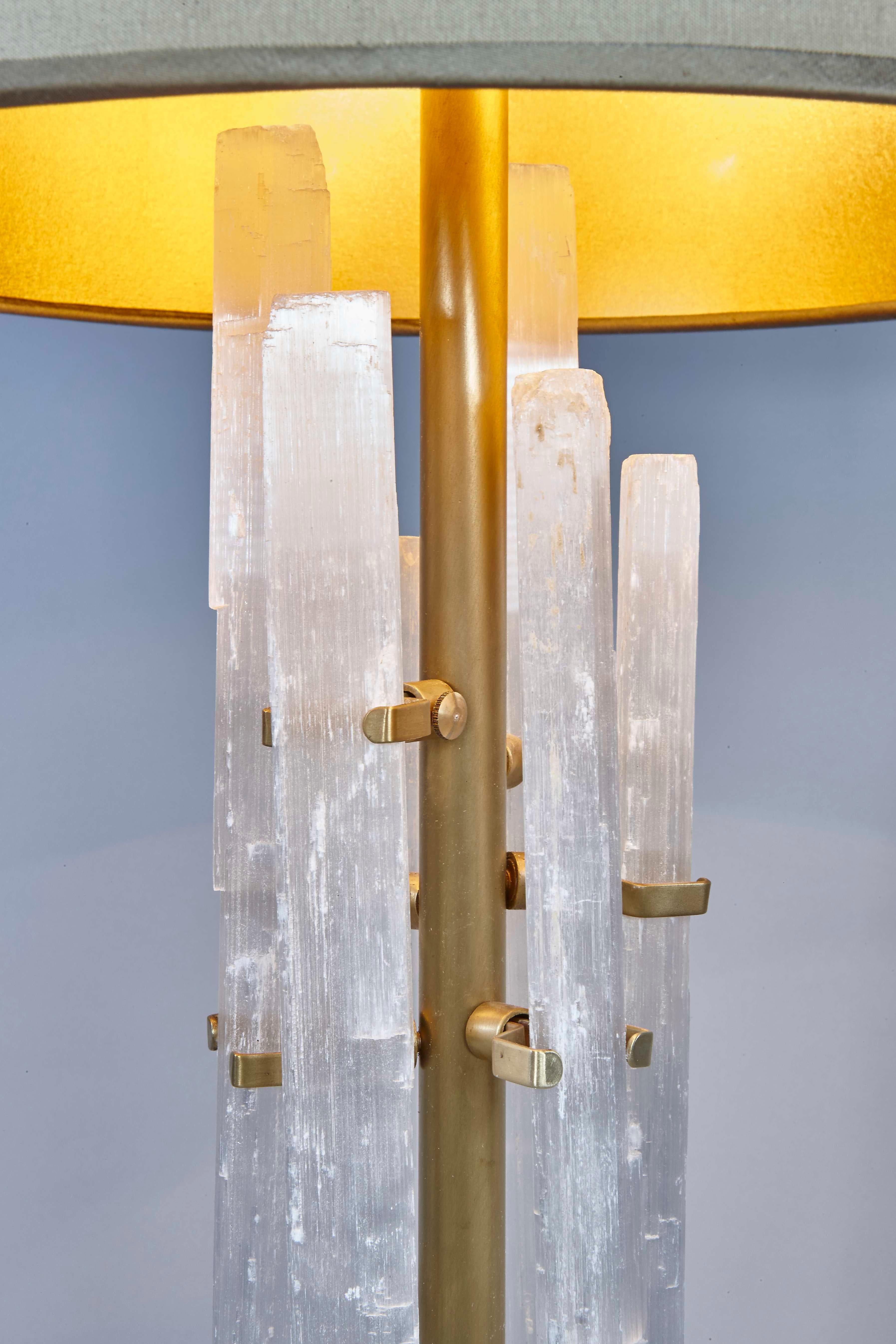 British Rock Crystal Table Lamp For Sale