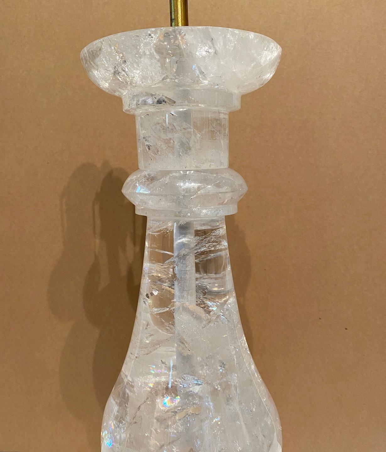 Américain Lampe de bureau cristal de roche en vente