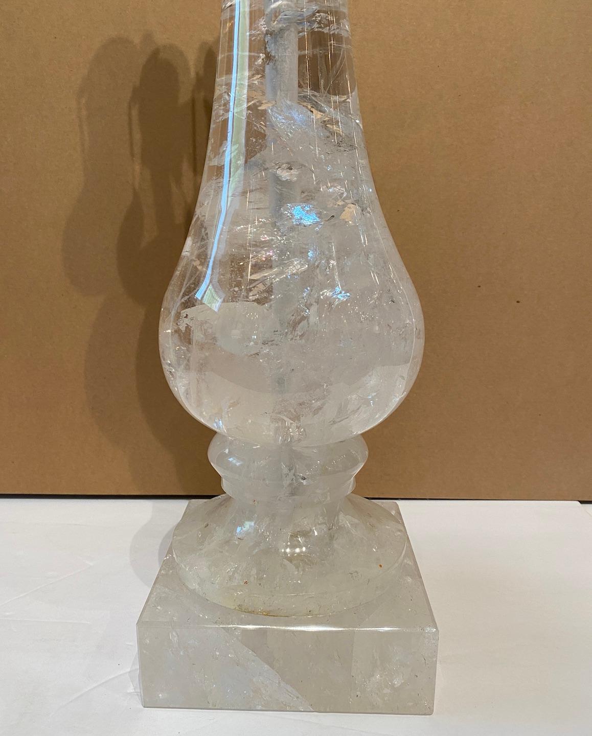 Lampe de bureau cristal de roche Excellent état - En vente à Newport Beach, CA