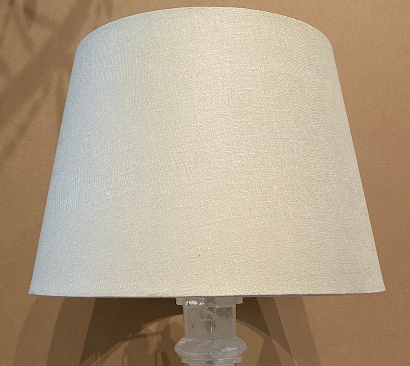 Rock Crystal Table Lamp In Excellent Condition For Sale In Newport Beach, CA