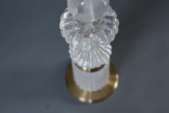 Rock Crystal Table Lamps by Phoenix Gallery, Satin Brass Finish, New