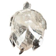 Large Hand Carved Rock Crystal Turtle