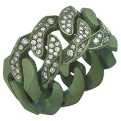 Rock Diamonds Ring / Green Titanium