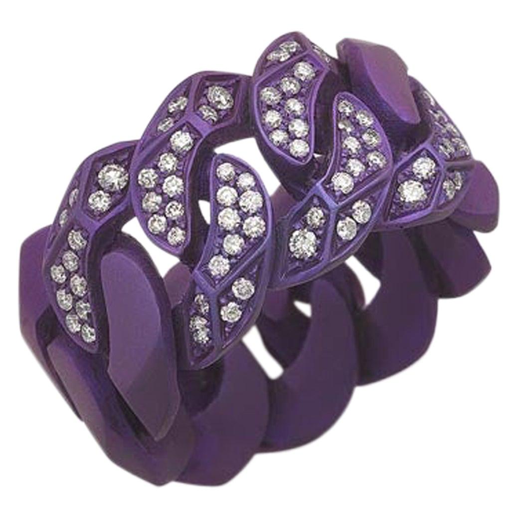 Rock Diamonds Ring / Purple Titanium