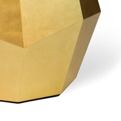 Organic nature inspired gold leaf glass Rock dining table by InsidherLand