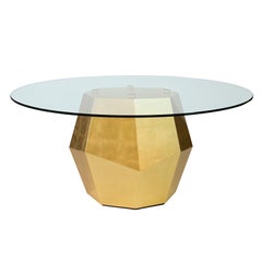 Rock Dining Table, Glass and Gold Leaf, InsidherLand by Joana Santos Barbosa