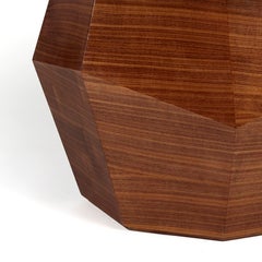Organic nature inspired walnut veneer glass Rock dining table by InsidherLand