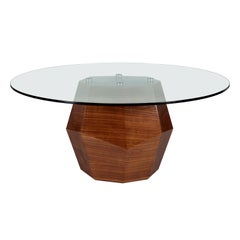 Rock Dining Table, Glass and Walnut, InsidherLand by Joana Santos Barbosa