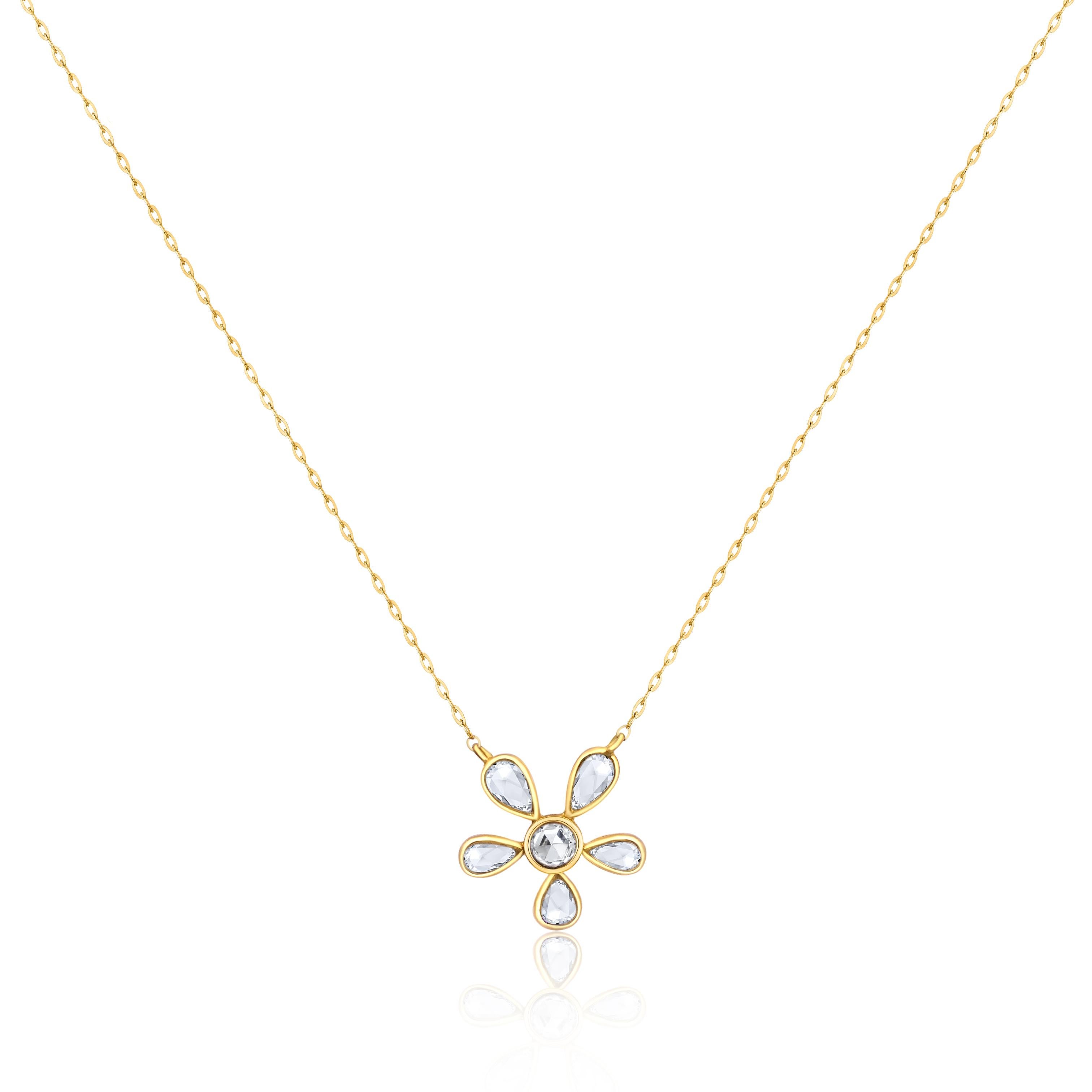 Rock & Divine Bright Blossom Rose Cut Diamond Necklace 18K Yellow Gold 0.60 CTW

PRIMARY DETAILS
SKU: 102432
Listing Title: Rock & Divine Bright Blossom Rose Cut Diamond Necklace 18K Yellow Gold 0.60 CTW
Condition Description: Retails for 1,450 USD.