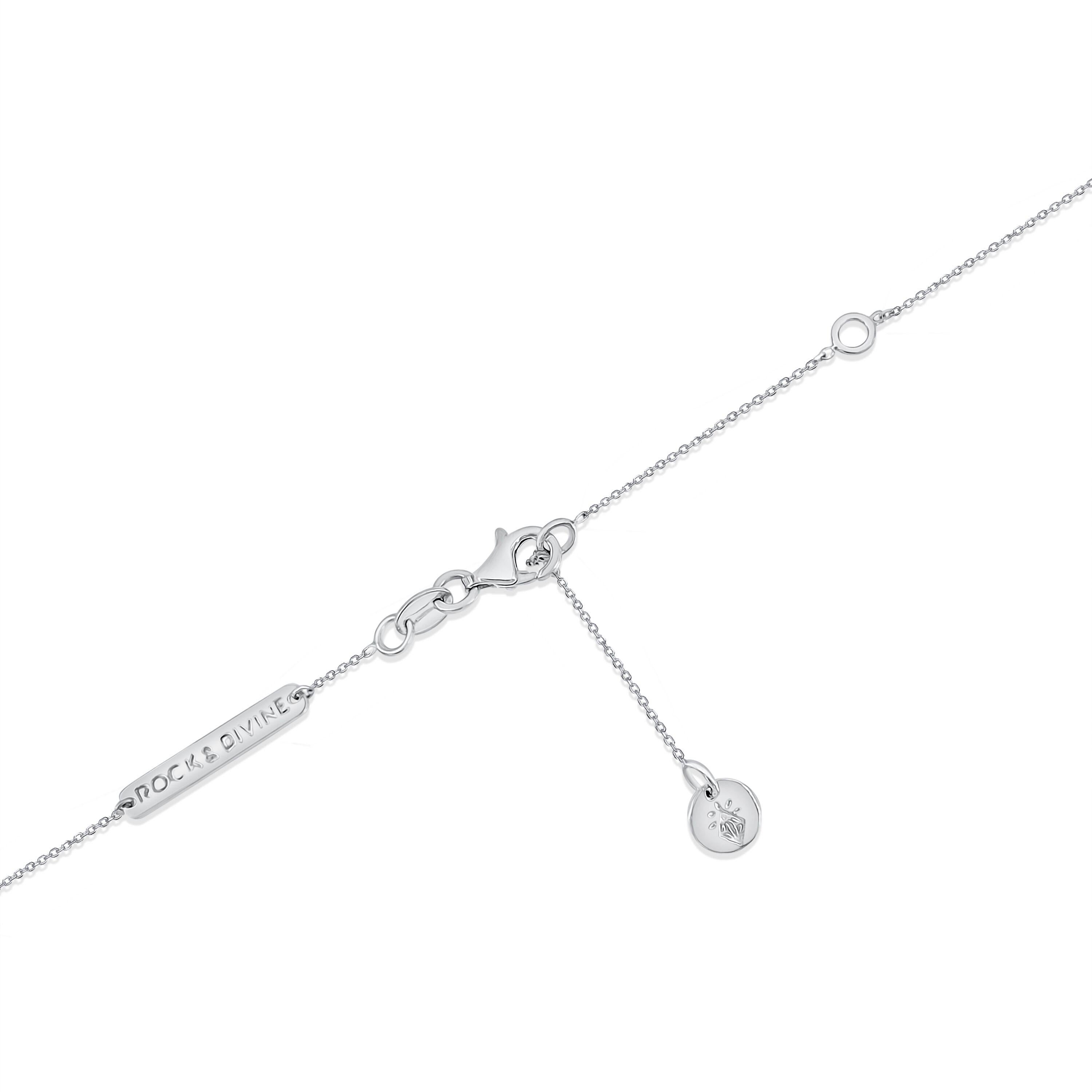 Rose Cut Rock & Divine Dawn Collection Daylight Diamond Necklace 18K White Gold 0.50 CTW