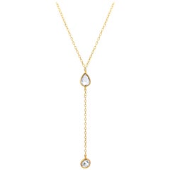 Rock & Divine Dawn Collection Morning Light Lariat Necklace 18k Yellow Gold 1.10
