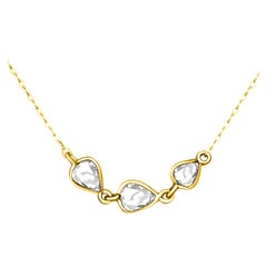 Rock & Divine Dawn Collection River of Pears Diamond Necklace 18K Gold 0.19 Ctw