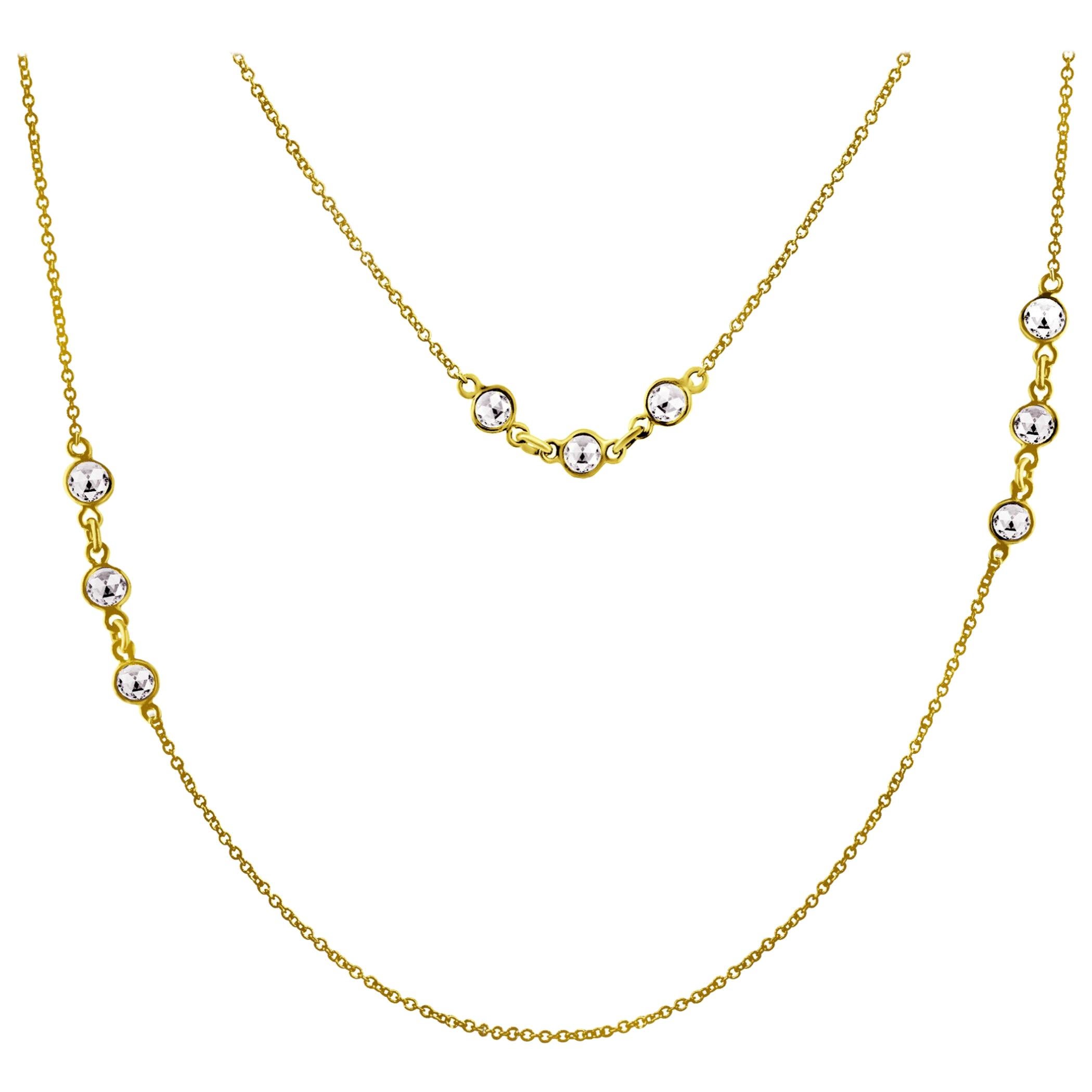 Rock & Divine Dawn Collection Spring River 36 Necklace 18 Kt Yellow Gold 1.1 Ctw
