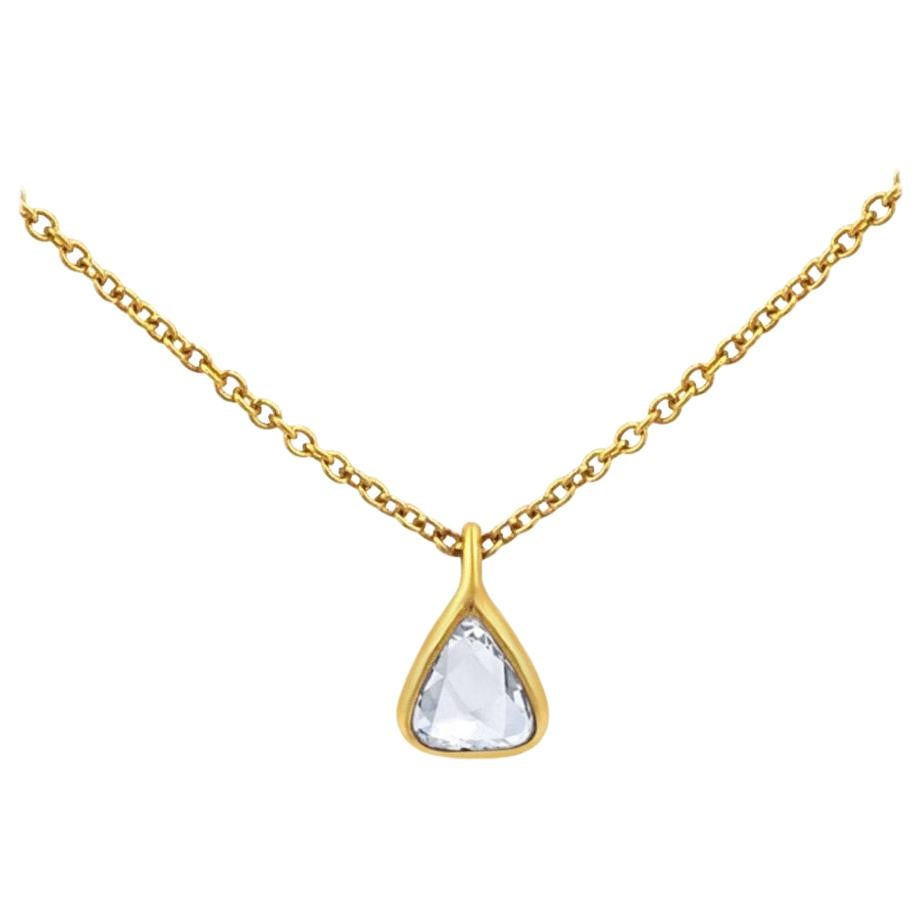 Rock & Divine Dawn Collection Sun Drop Dimond Necklace 18K Yellow Gold 0.25 CTW