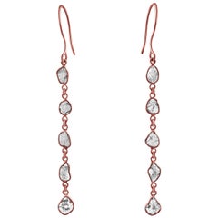 Rock & Divine Dawn Diamond Drop Earrings in 18 Karat Rose Gold F VS2 1.50 Carat