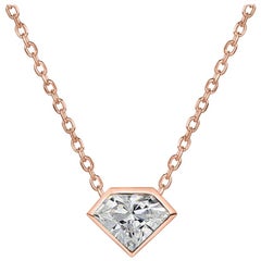 Rock & Divine Day Collection Super Shield Necklace in 18k Rose Gold 0.53 Carat