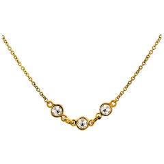 Rock & Divine Spring River Diamant-Halskette in 18k Gold mit Rosenschliff F VS2 0,54 Gesamtkaratgewicht