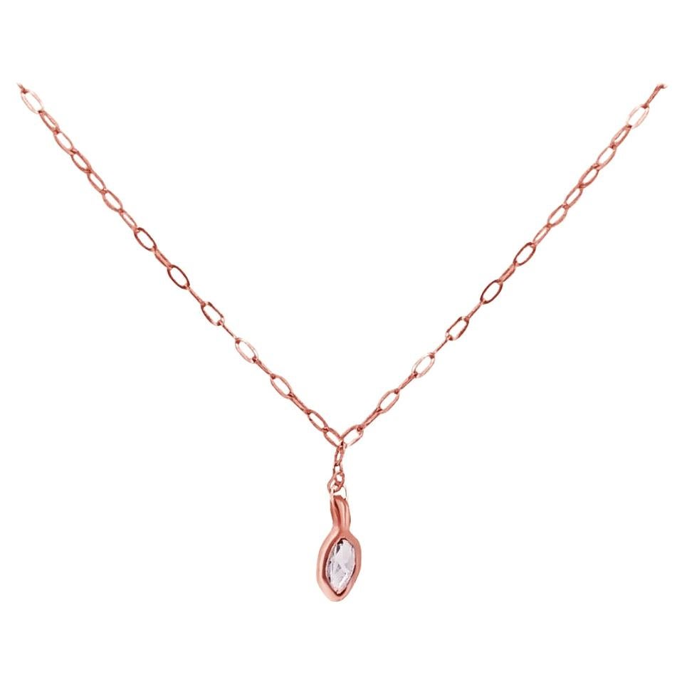 Rock & Divine Sunrise Diamond Necklace in 18 Karat Rose Gold F VS2 0.5 Carat