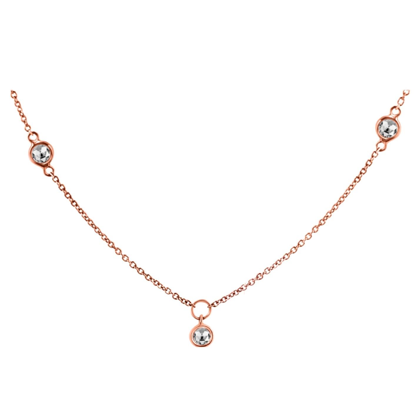 Rock & Divine Sunshine Necklace Diamond Necklace in 18K Rose Gold F VS 0.30 CTW