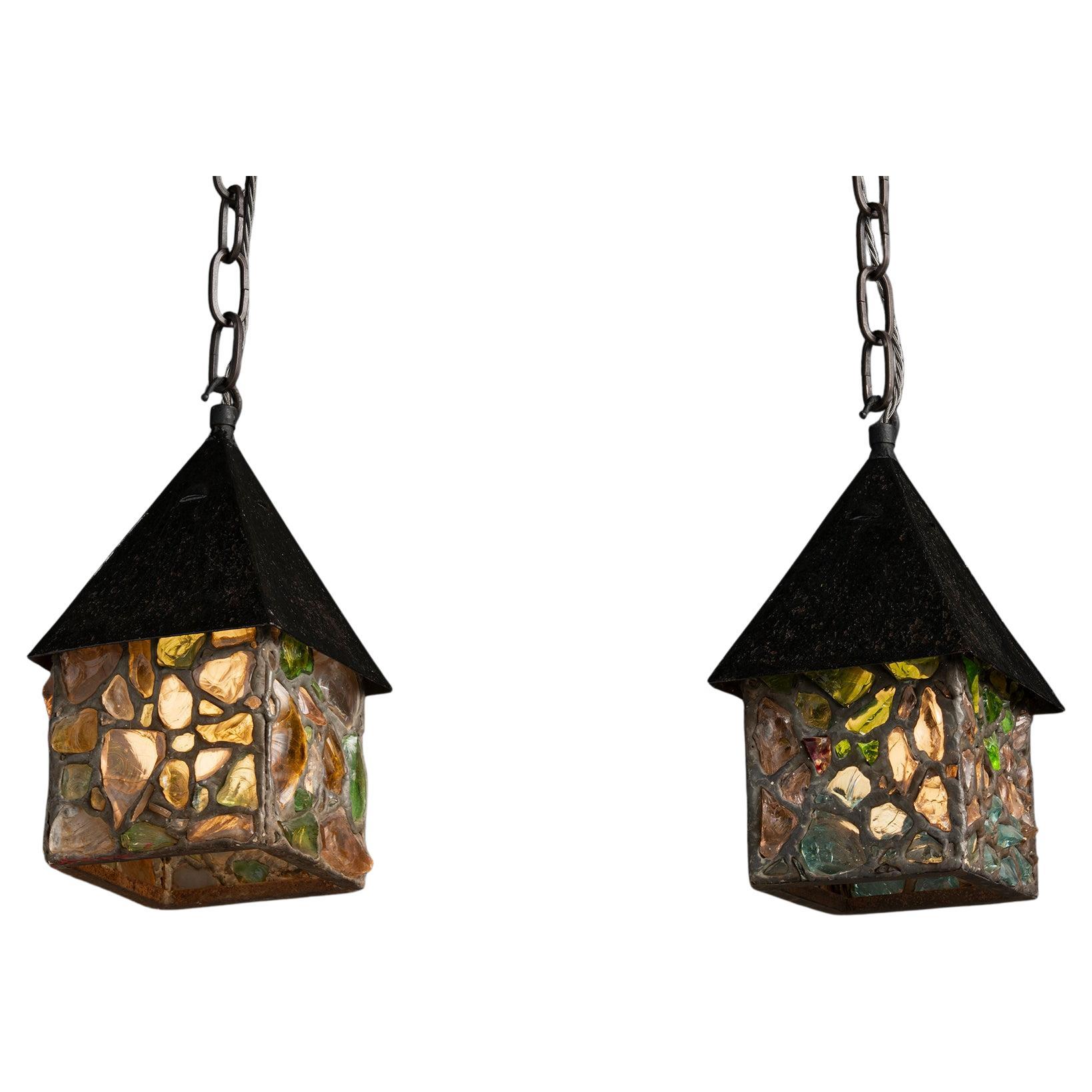 Rock Glass Lanterns, England 1950