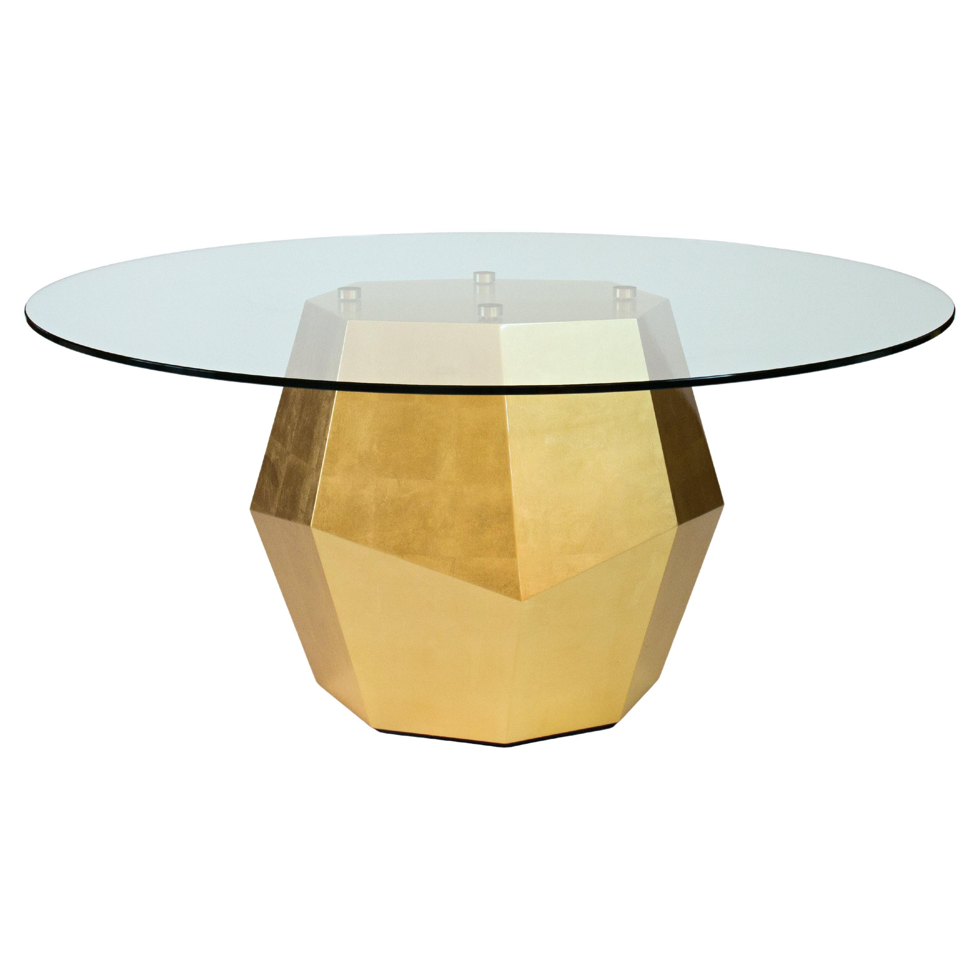 Rock Gold Leaf Dining Table by InsidherLand For Sale