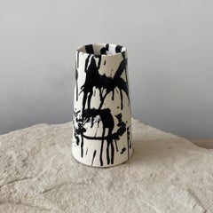 Vaso da fiori in ceramica Rock Handmade II - Black & White