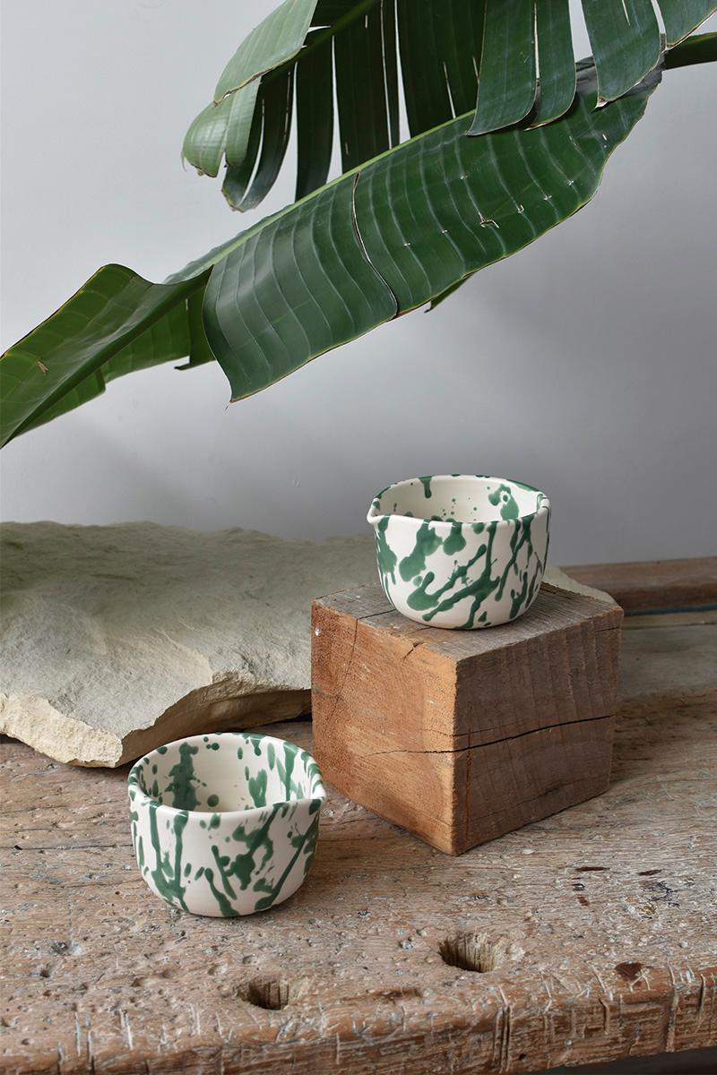 Cuenco de cerámica Matcha Chawan hecho a mano - Salpicaduras en blanco y negro en Nuevo estado para la venta en Ciudad Autónoma de Buenos Aires, AR