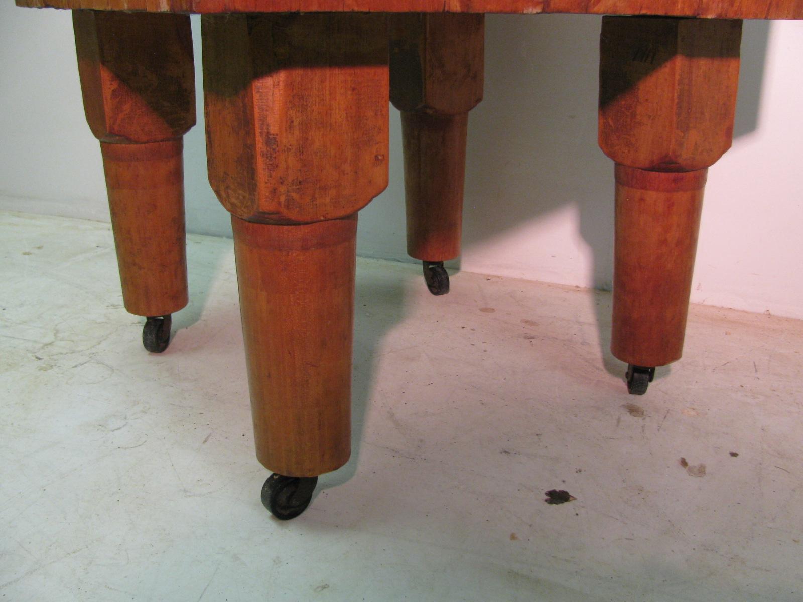 American Rock Hard Maple Butchers Block Table, circa 1930