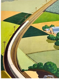 ROCK ISLAND ROCKETS GENERAL MOTORS Original Vintage Railroad Travel Rail Poster