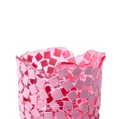 Rock Large Pink Resin with Mosaic Pattern Vase by Gaetano Pesce