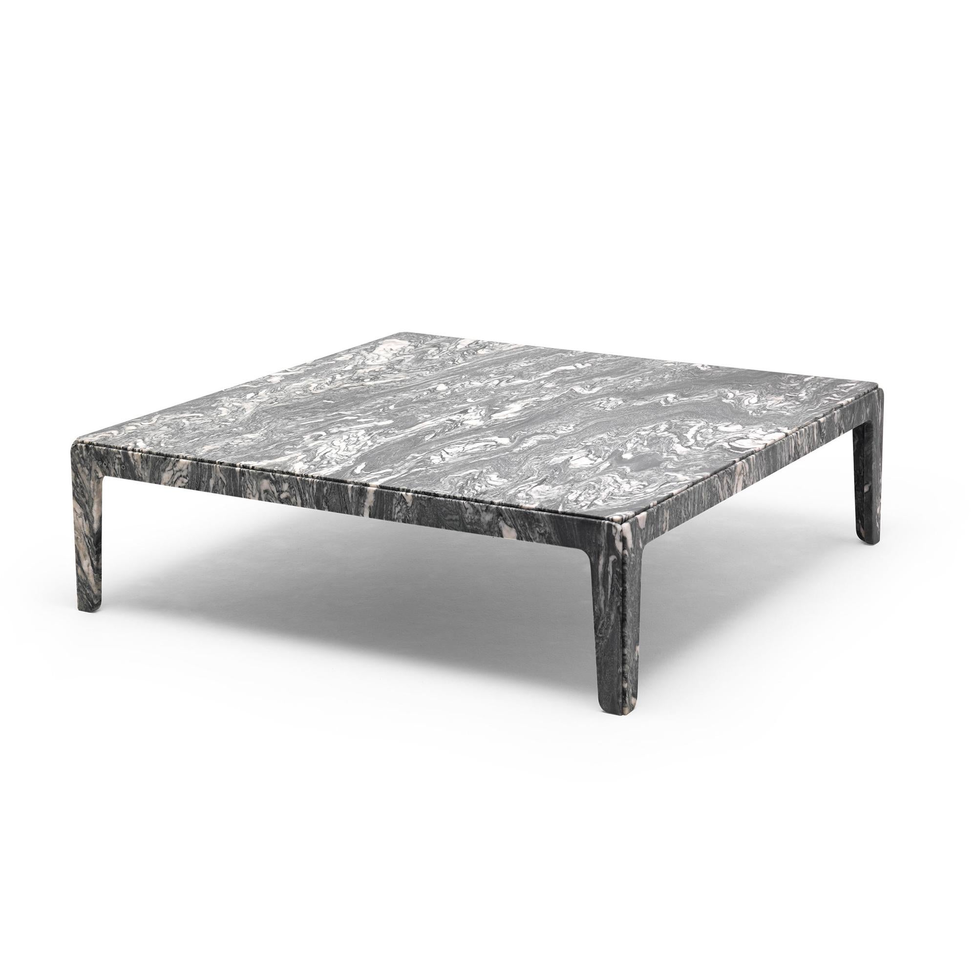 Carved 21st Century Modern Sculptural Coffe Table In Solid New Saint Laurent Marble  For Sale