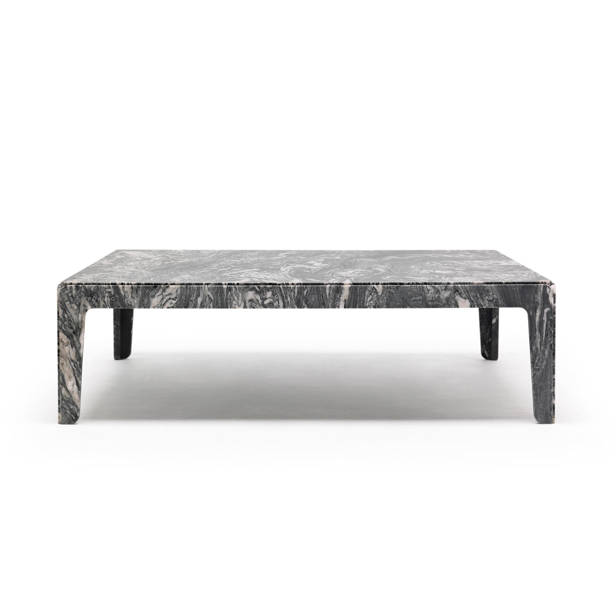 21st Century Modern Sculptural Coffe Table In Solid New Saint Laurent Marble  In New Condition For Sale In Milan, IT